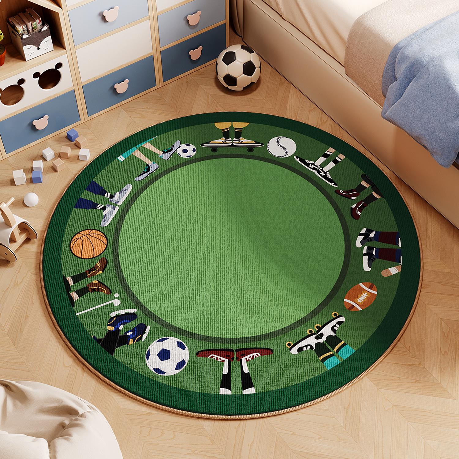 

Cartoon Style Bedroom Decor Round Carpet Thicken Anti-slip Carpets for Living Room Washable Children s Mat Home Fluffy Plush Rug 80x80CM
