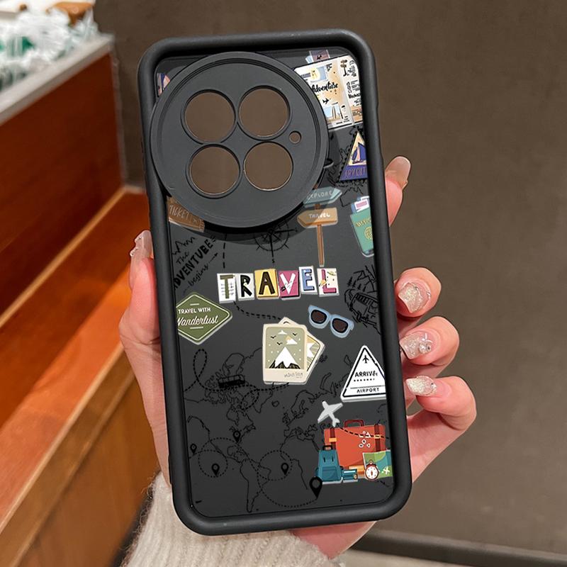 Case For OnePlus 13 12 Cute Cartoon Landmark Label Patterned Shockproof Silicone Soft Cover Fundas For OnePlus 13T 13R 12R 11R