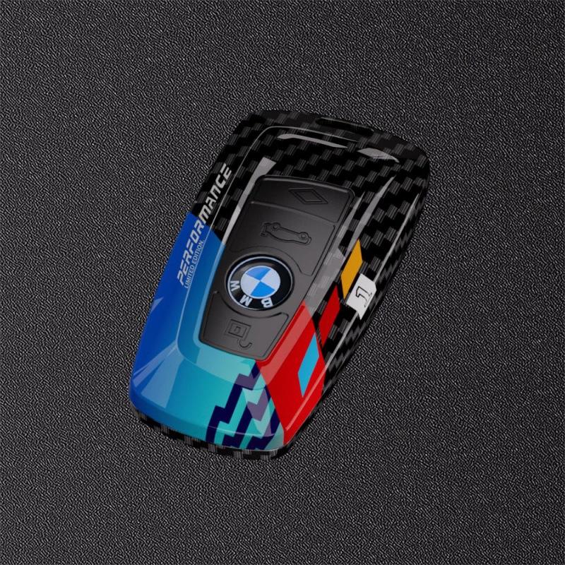 Applicable To BMW 5 Series Key Case New 3 Series Carbon Fiber Texture Key Case 7 Series Blade X5x6 Square X1x3 Shell Buckle