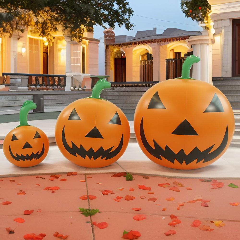 23/40/60cm Halloween Inflatable Pumpkin Outdoor Courtyard Decoration PVC Inflated Ornament Halloween Festival Party Decoration