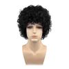 Black Short Curly Hair Perm Wig, Men's Small Roll African Style Wig, Suitable for Daily Wear and Role-playing