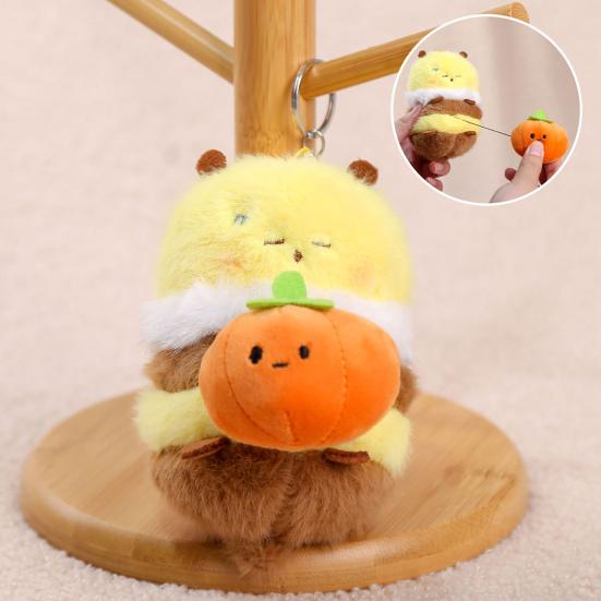 Cute Honey Bee Plush Doll Pendant for Couples Soft Stuffed Animal Keychain Funny Birthday Gift for Kids Friends Boys And Girls