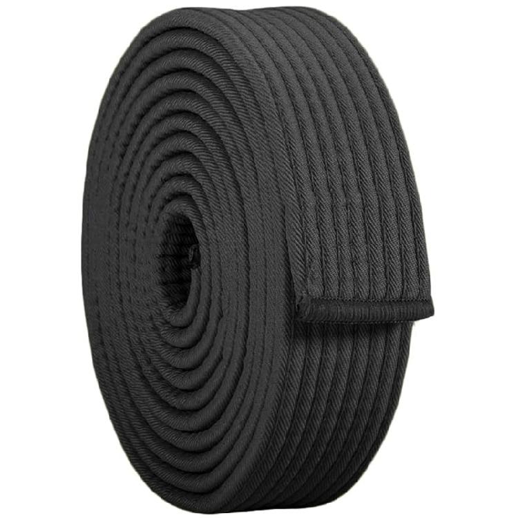 Durability Taekwondo Practice Belt Standardized Black White Polyester Weave for Athletic Performances