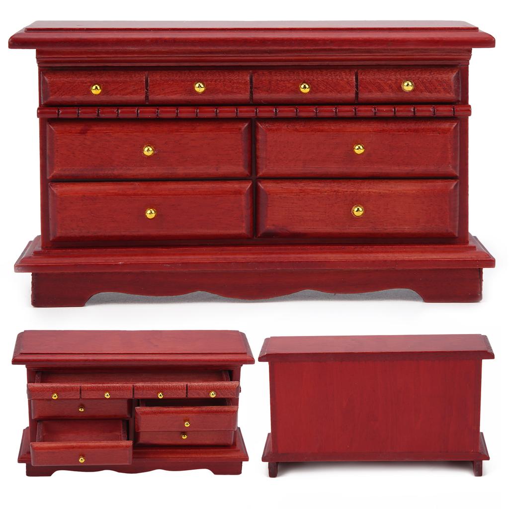 Miniatur Kommode Modell Dekoratives Massivholz Spielzeug für 1:12 Puppenhaus-Ornamente