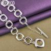 925 Sterling Silver Square Chain 20 Inch Women's Necklace Wedding Fashion Jewelry