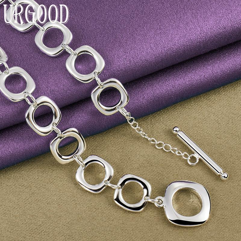 925 Sterling Silver Square Chain 20 Inch Women's Necklace Wedding Fashion Jewelry