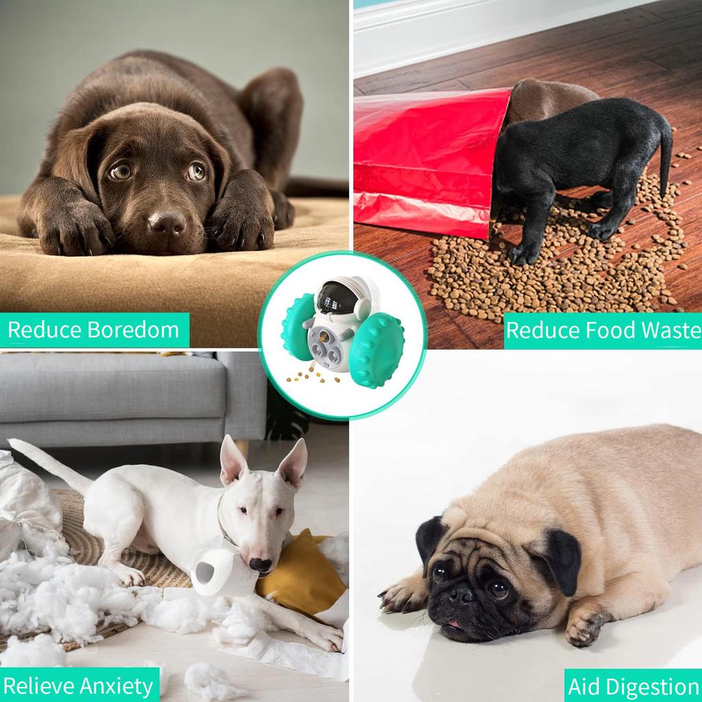 Interactive Food Toy for Dog and Cats, Pet Food Dispensor Tumbler Dog Treat Toy, Dog Slow Feeder Treat Dispensing Puzzle Toys Robot Shape