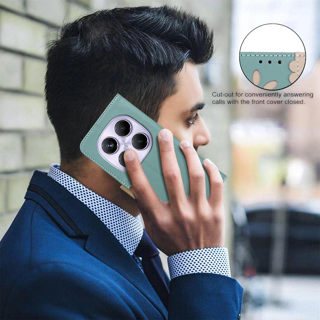 Colorblock Small Flower Leather Case with RFID for OPPO RENO 14F 5G & More (36 Models)