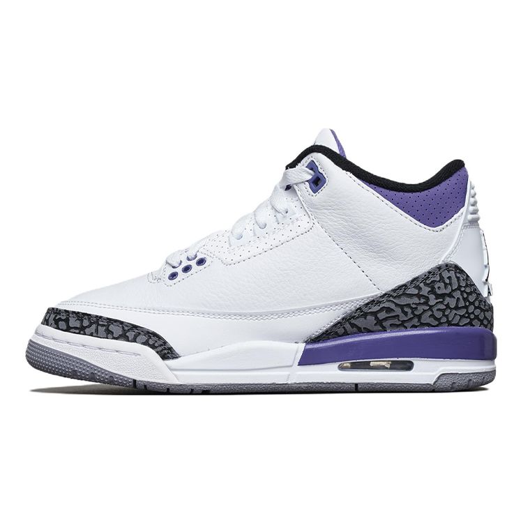 Air Jordan 3 Retro GS Dark Iris Kids Sneakers White Black Cement-Grey DM0967-105