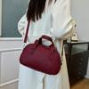 Monochromatic PU female shoulder bag with buckle for women textured bag with all the matches zipped bags feminine