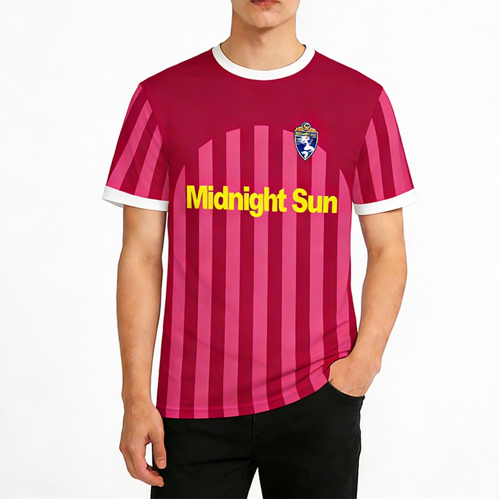 Zara Larsson Midnight Sun Pink Football Jersey Street Trendy Printed Unisex O-Neck T-Shirt Sports Quick-Drying Short-Sleeve Tees