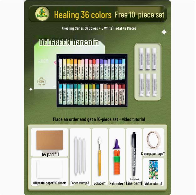 Dan Ke Lin Third Gen Super Soft 36-Color Oil Pastel Set - Advanced Gray White Oil-Based Crayons