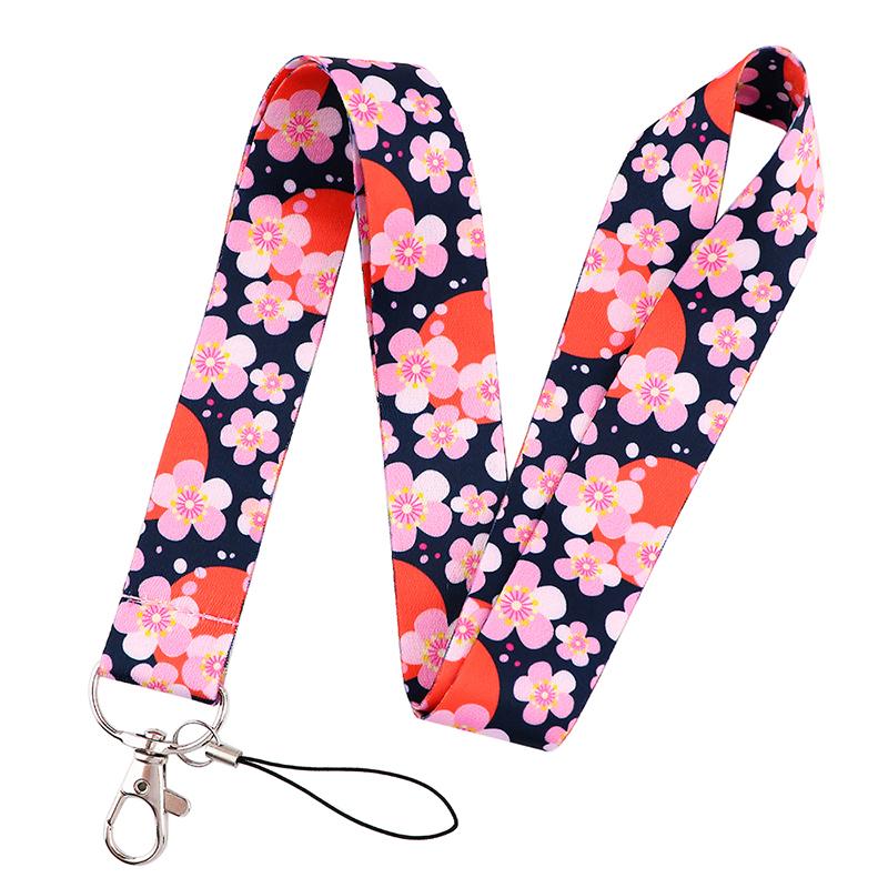 Yoga Sakura Credential Holder Little daisy Lanyard for Key Cute Neck Strap Card ID Badge Holder Key Chain Accessories Wholesale