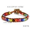 RINHOO Chakra Bracelet Jewelry Handmade Multicolor Natural Stone Tube Beads Leather Wrap Bracelet Couples Bracelets Gifts