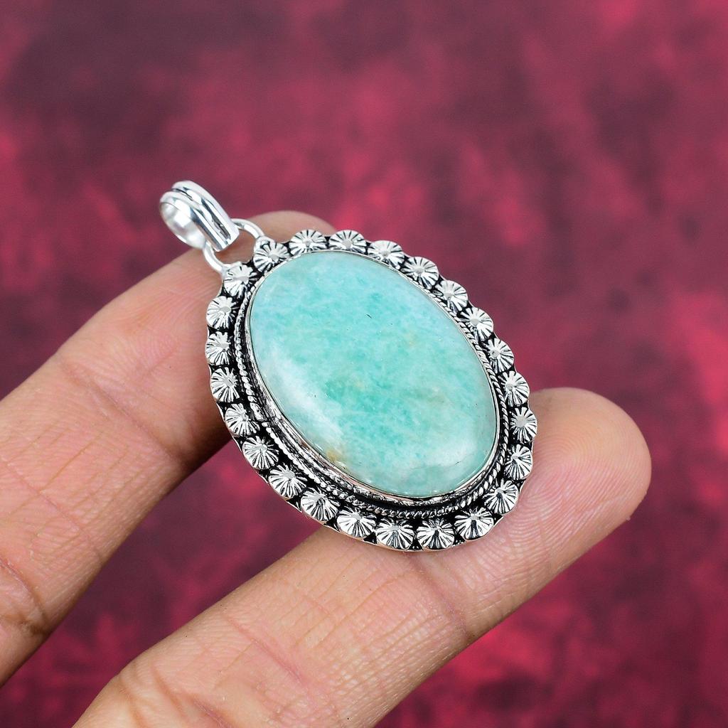 Amazonite Pendant, 925 Solid Sterling Silver Pendant Handmade Gemstone Jewelry, Gifts For Wife Brand New Pendant