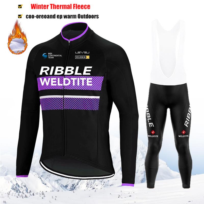 Winter Team Cycling Clothing Thermal Fleece Cycling Clothes Men Jersey Suit Outdoor Riding Bike Ropa Ciclismo MTB Bib Pants Set