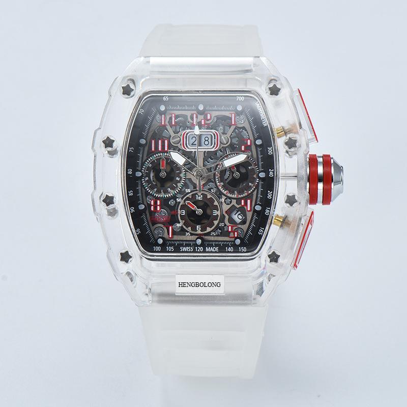 2025new Spot, Six-pin Multi-functional Running Second Engraving Hollow Quartz Watch, Unisex Watch