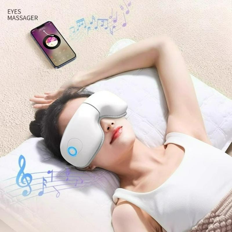 Folding Eye Massager Eye Mask with Heat and Bluetooth Music Airbag Eyes Care Device Gift for Eye Strain Dry Eyes Improve Sleep