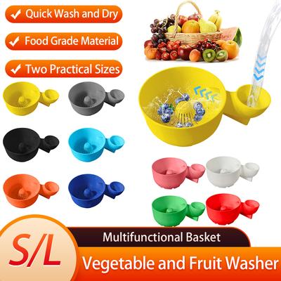 Portable Fruit Wash Bowl Vegetable Washer Fruit and Vegetable Washing Basket Fruit Drainer Basket for Home Kitchen Tools