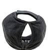 Pure Cotton Washed Ponytail Hole-Out Five-Pointed Star Baseball Cap, Trendy Curved Brim Ponytail Braid, Duckbill Hat