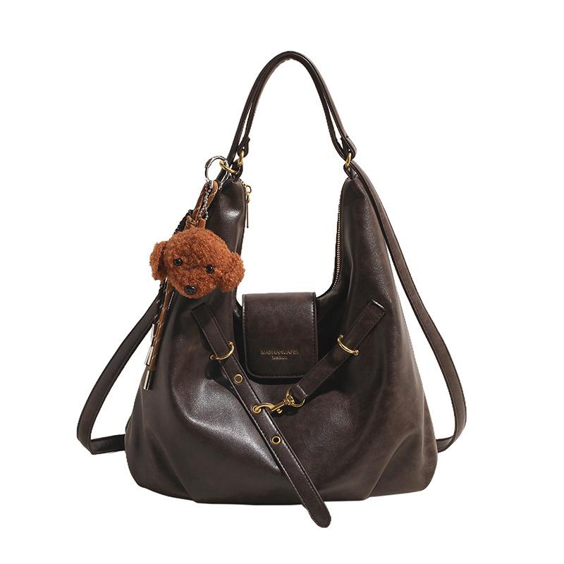 

Tote bag women s 2025 winter new large-capacity backpack solid color foreign style crossbody bag textured backpack trend no pendant