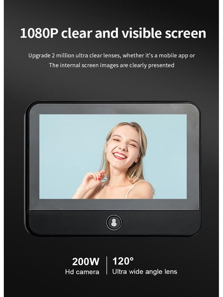 Tuya Smart WiFi Electronic Peephole Doorbell: Wireless Graffiti Camera with Remote Control.