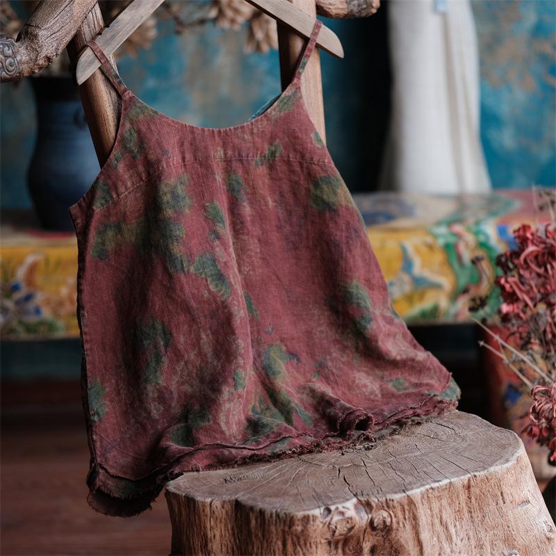 

Женские топы Johnature с красным принтом и цветочным принтом, винтажные ткани, женские топы в китайском стиле One Size