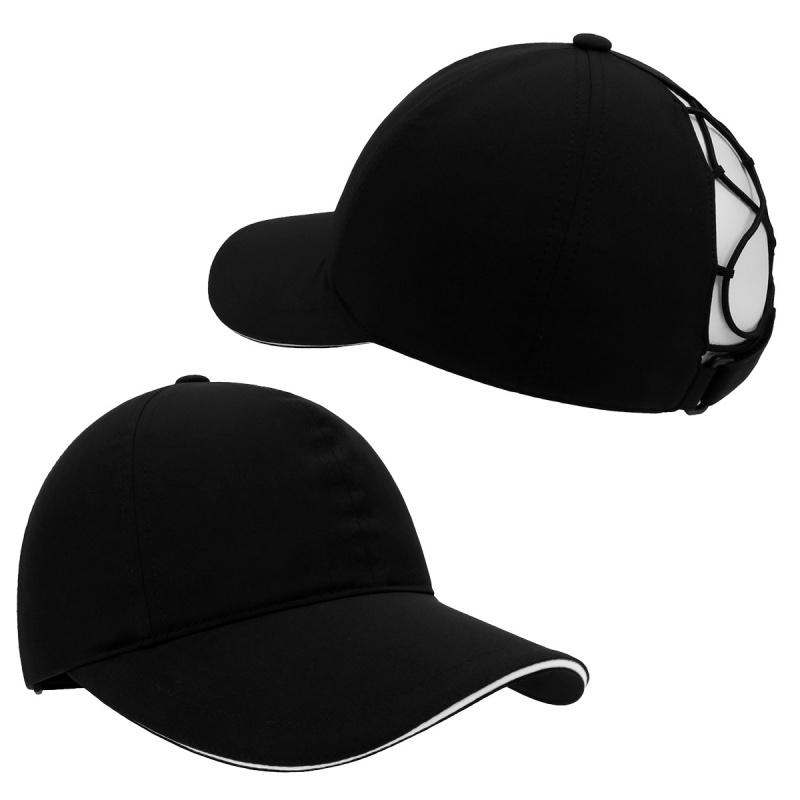 New Solid Color Women's Outdoor Baseball Cap Quick-Drying UPF 50  Waterproof Large Brim Outdoor Running Sports ponytail Caps