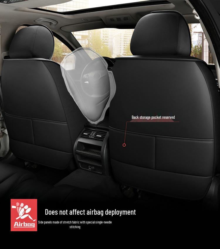 All-Season Full Leather Car Seat Cover - Universal Fit, Full Wrap Design