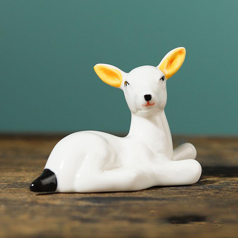 Mini søt dyr Paint Pensel Pen Rest Keramiske Ornamenter Kinesisk kalligrafi Skrivepennholder Håndverk Penn Pute NYHET