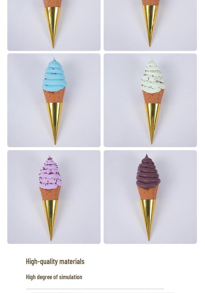 PVC Chocolate Chip Ice Cream Model 20CM - Large Fake Cone Display for Decoration and Photography