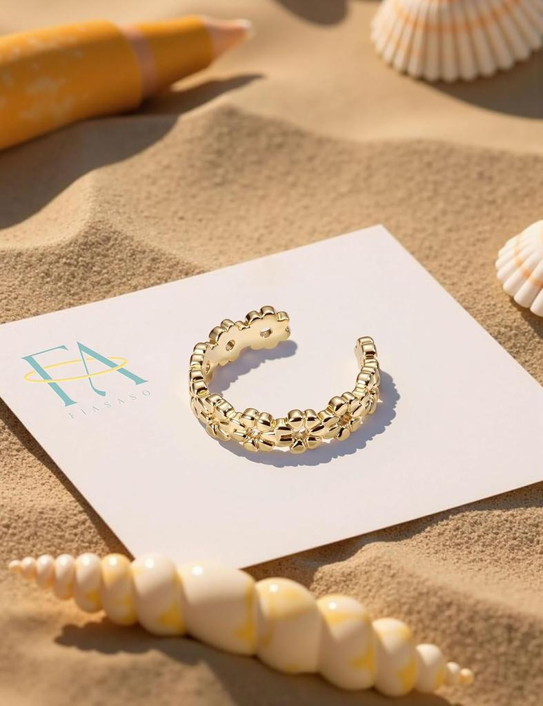 3 Pezzi Anelli per Dita dei Piedi per Donne Non Macchiabili Anello per Dita dei Piedi Placcato Oro 14K Fiore Regolabile Anello per Dita dei Piedi Delicato con Zirconia Cubica Gioielli per Piedi da Spiaggia Estiva