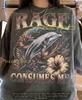 Rage Consumes Me Dolphin Ironic Meme Vintage Bootleg Comfort Colors® Tshirt, Hibiscus Flower Ocean Wildlife Marine Animal Retro Sea Life Tee