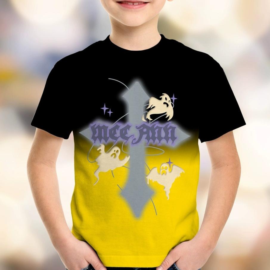 4-15 Years Old T Shirts Letters Comfortable Polyester Girls Children Long Sleeve T-Shirt Cartoon 3D Printed T Shirt Kids Clothing