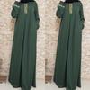Ethnic Style Loose Long Dress with Webbing, Plus Size