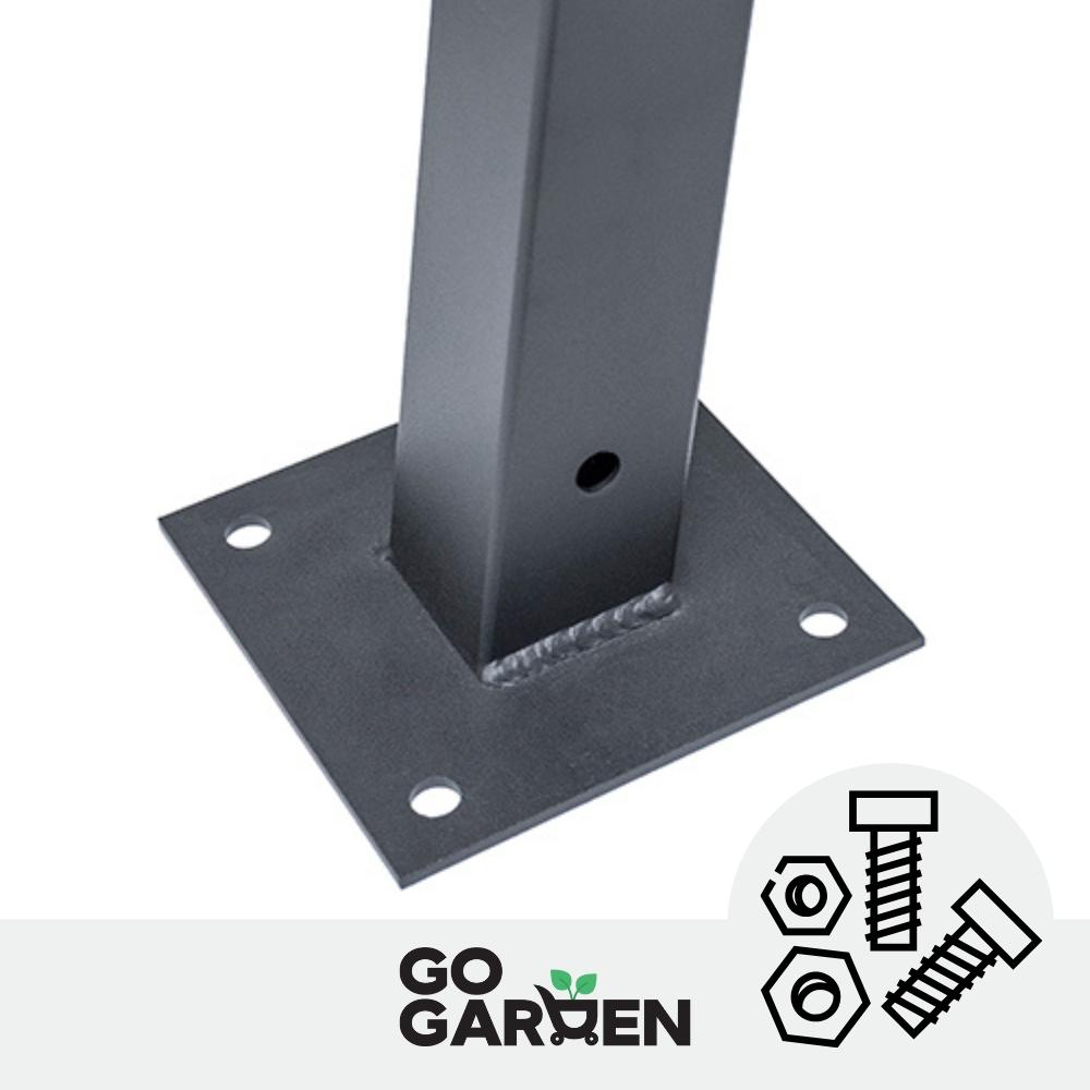Mast Pole Base Screwed To Concrete Mounting Anchor Foot 120x120