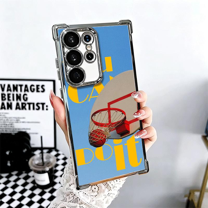 Basketball Sports Aesthetics Plating Phone Case For Samsung Galaxy S24 S25 FE S26 Edge S23 Ultra S22 S21 Plus S20 Anti-Fall Aira