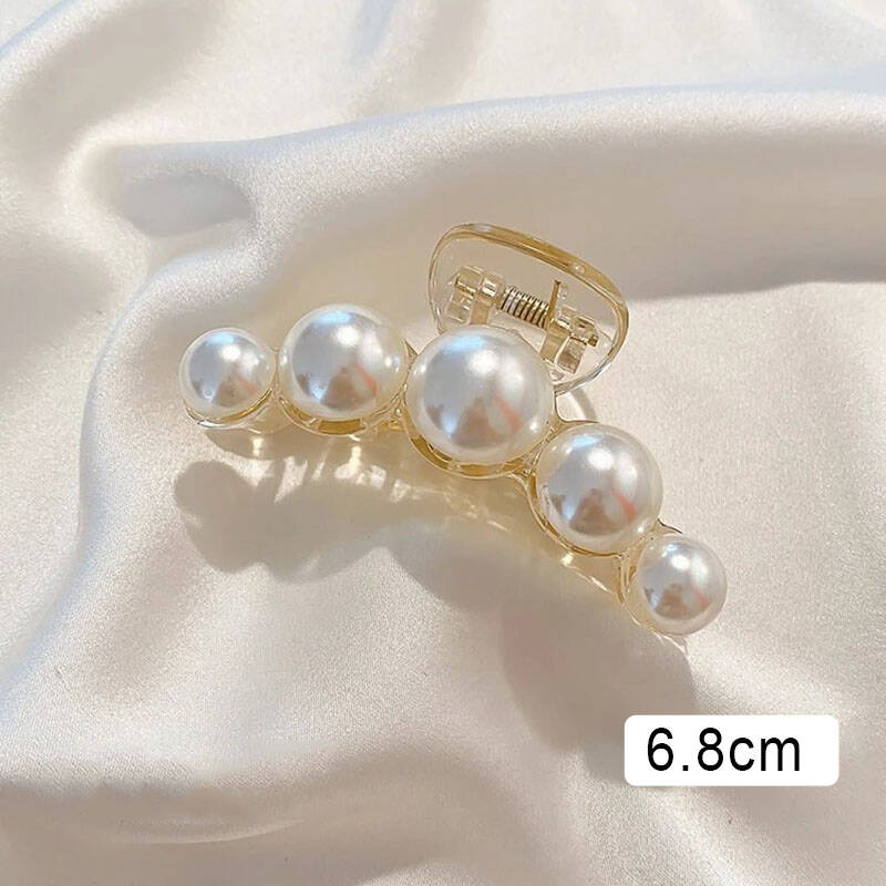 Elegant Imitation Pearl Hair Claw Clip Women Trendy Irregular Large Beige Hair Clamp Barrettes For Girls Korean Hair Accessories