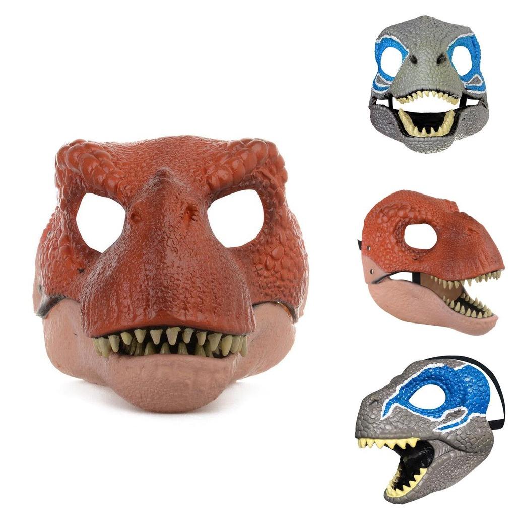 Halloween Christmas Dinosaur Mask Realistic Skin Texture Moving Mouth