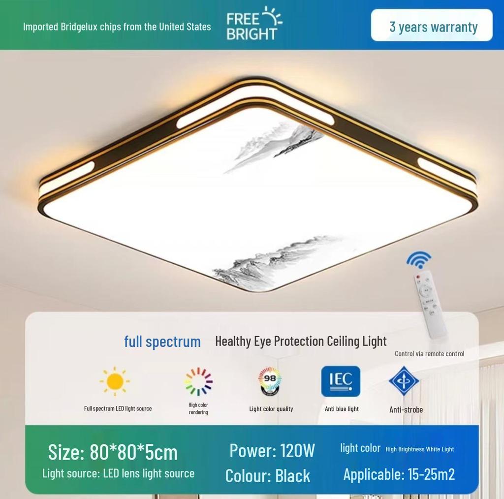 2025 LED Ceiling Light: Bright Core Design for Living, Bedroom, Study, and Dining Rooms, Wrought Iron Fixture