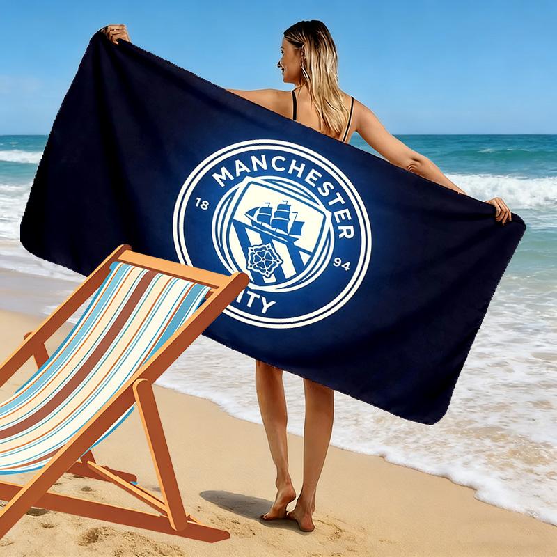 Manchester City Football Club Print Beach Towel, Large Soft Quick Dry Towel for Beach Camping Swimming