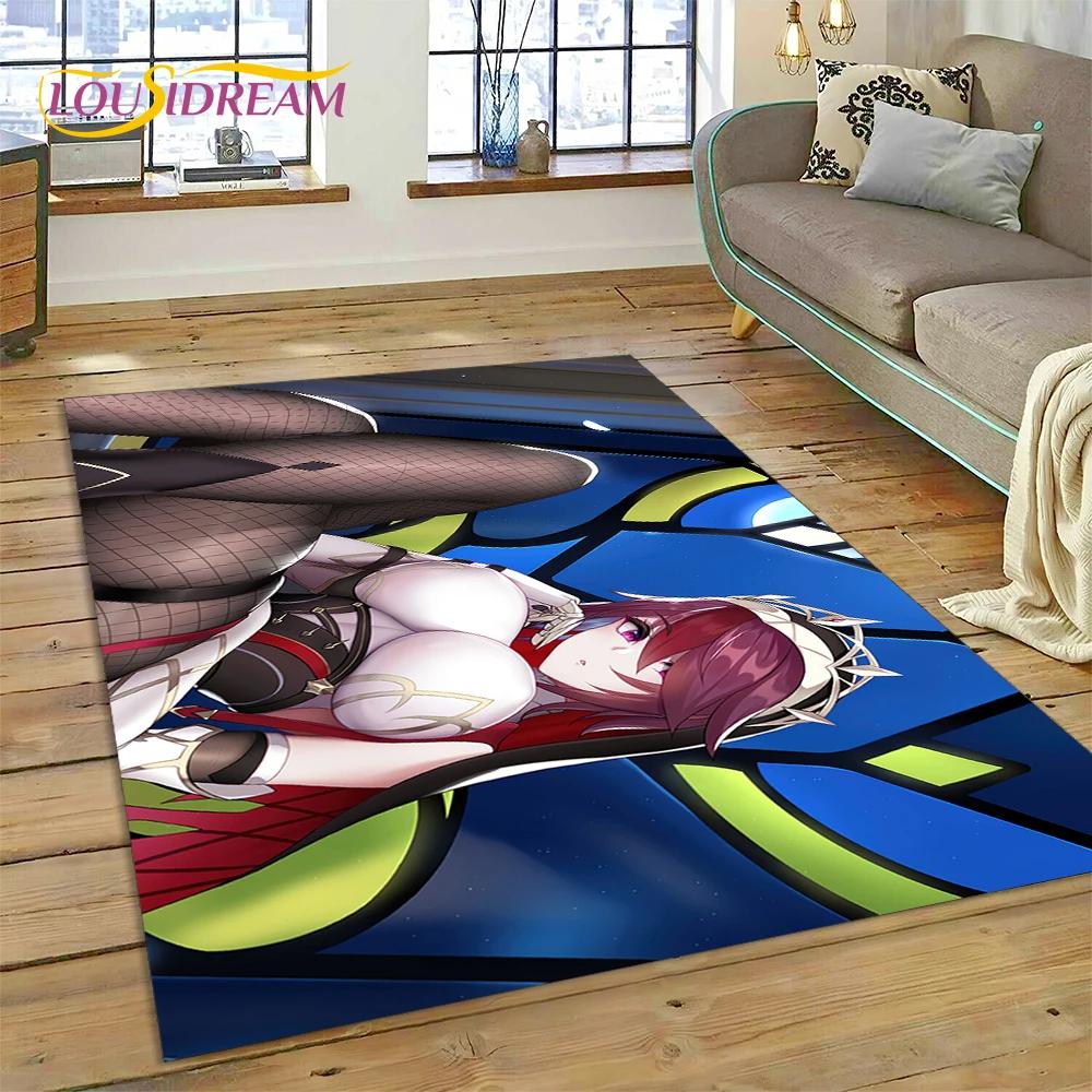 3D Latest Genshin Impact Cartoon Game Rug Carpet for Living Room Bedroom Home Decor,Floor Mat Non-slip Decoration for Sofa Gift