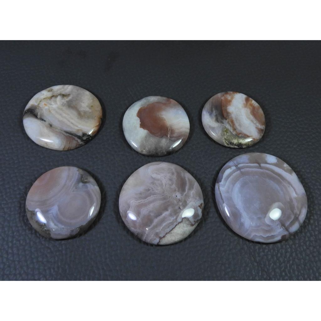 280Cts. Natural Crazy Lace Agate Round Cabochon Loose Gemstone 06 Pcs Lot C-1546