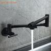 Baokemo Folding Into the Wall Faucet 304 Stainless Steel Universal Rotation Faucet Kitchen Concealed Single Cold Faucet