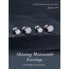 BAMOER Moissanite Stud Earrings, D Color Brilliant Round Cut Lab Created Diamond 925 Silver Earrings Gold Plated for