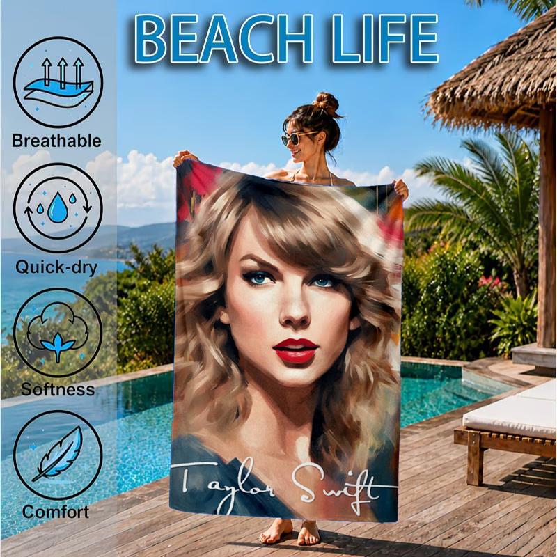 Taylor Music Beach Towel, Microfiber Beach Towel, Perfect For Pool, Beach, Travel, Home Decor Beach Party Fan Gifts