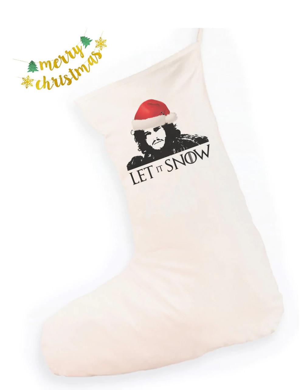 Let it Snow Christmas Stocking Great gift 28x57cm Jon Snow S