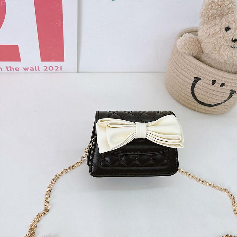 Fashionable Mini Pu Crossbody Bag For Kids With Stylish Bow And Waterproof Features