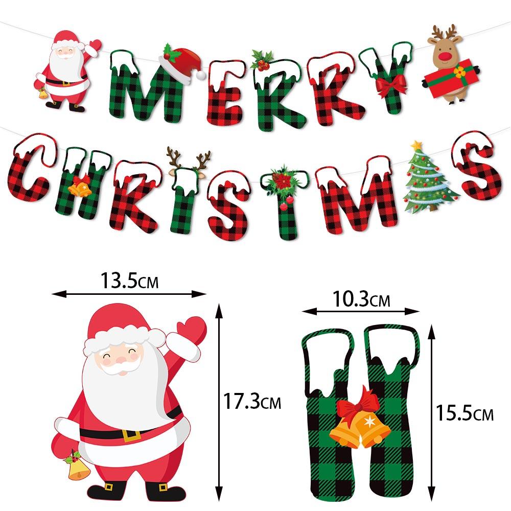 Christmas Door Hanging Pendant Xmas Paper Banner Drop Ornaments Santa Claus Snowman Xmas Cars Merry Christmas Decorations 2023