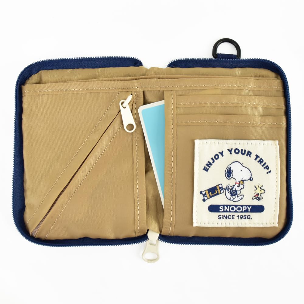 Enjoy your trip Snoopy travel slim wallet with round zipper SPMS-176